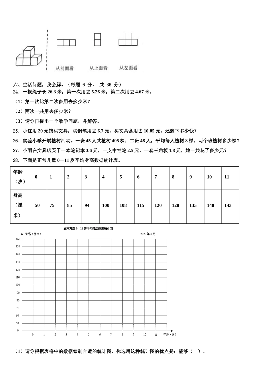 2025年凉山彝族自治州数学四下期末质量检测模拟试题含解析_第3页