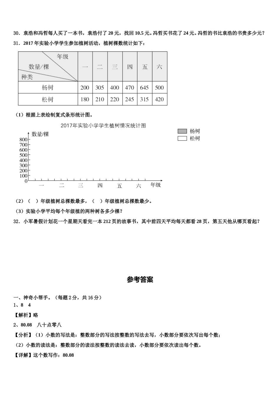 绵阳市梓潼县2025届四下数学期末综合测试试题含解析_第3页
