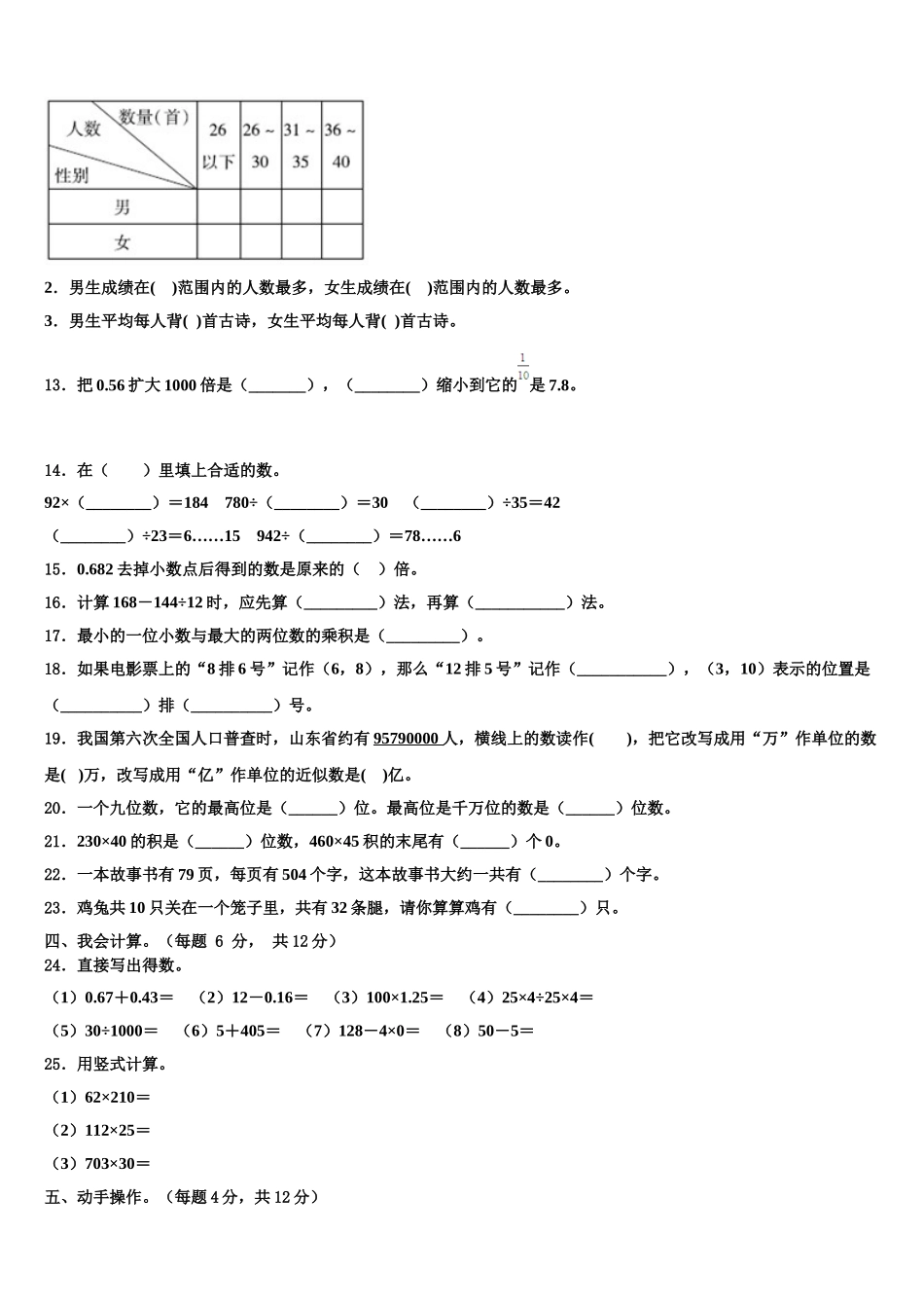 2025届四川省阿坝藏族羌族自治州若尔盖县数学四年级第二学期期末质量跟踪监视模拟试题含解析_第2页