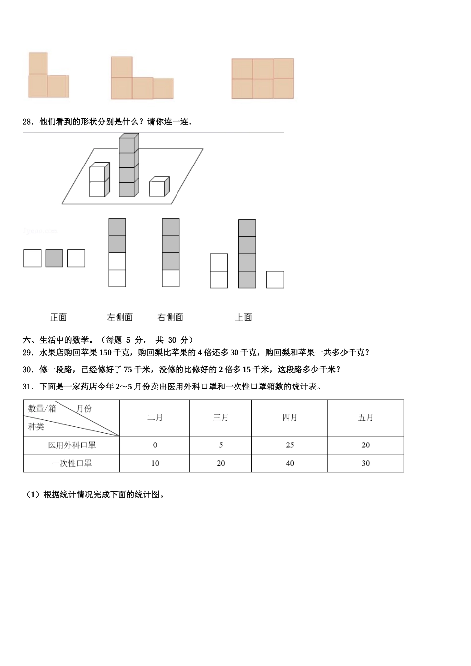 2025届汕尾市陆丰市数学四下期末复习检测模拟试题含解析_第3页