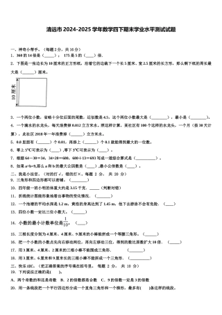 清远市2024-2025学年数学四下期末学业水平测试试题含解析
