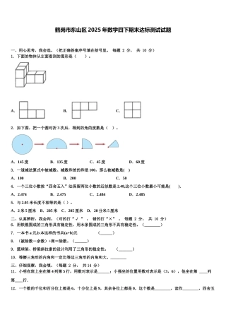 鹤岗市东山区2025年数学四下期末达标测试试题含解析