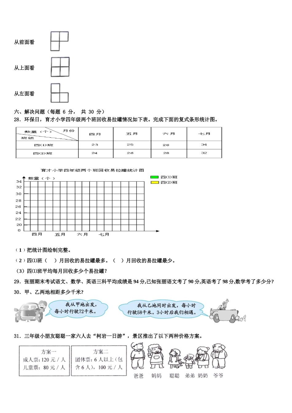 2025年黑龙江省哈尔滨市动力区四下数学期末统考试题含解析_第3页