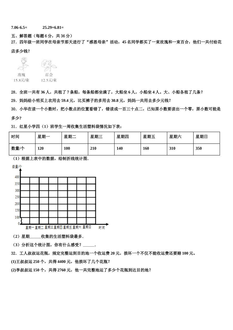 2025年陕西省西安市莲湖区四下数学期末教学质量检测试题含解析_第3页
