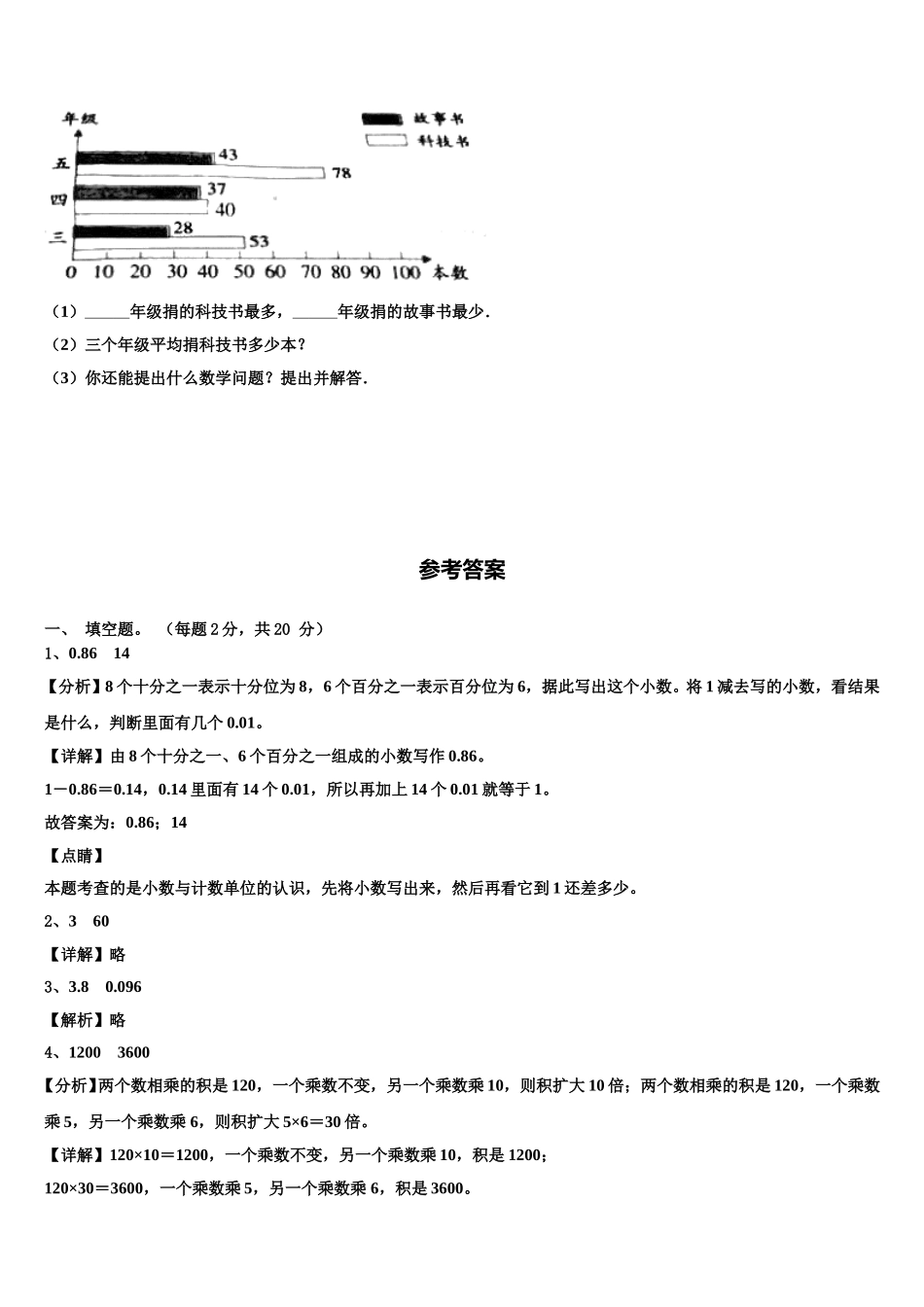 2024-2025学年陕西省渭南市华阴市四年级数学第二学期期末检测试题含解析_第3页