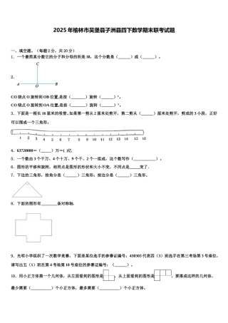 2025年榆林市吴堡县子洲县四下数学期末联考试题含解析