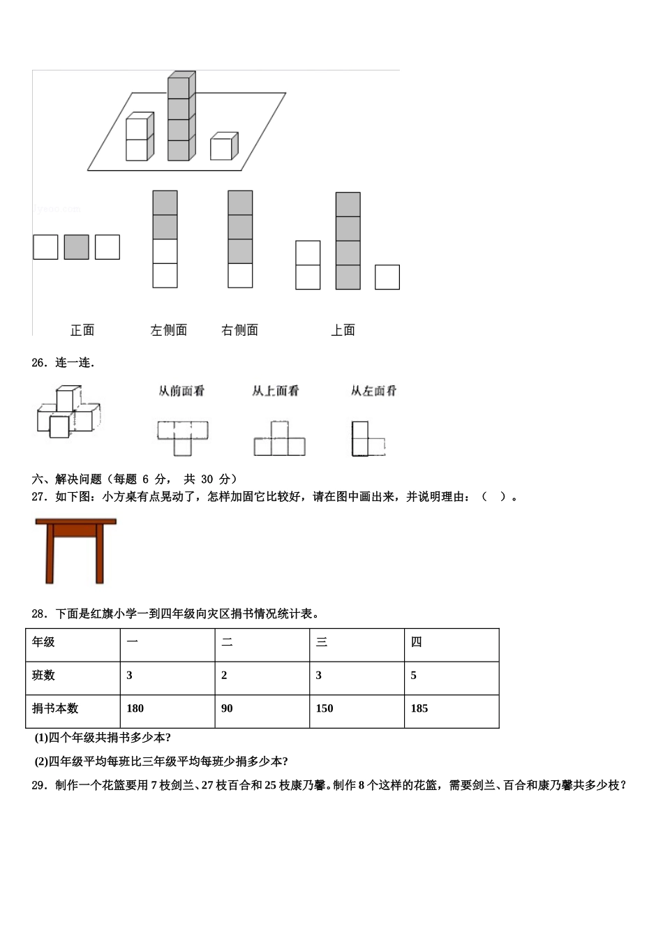 咸阳市乾县2025届四年级数学第二学期期末监测模拟试题含解析_第3页