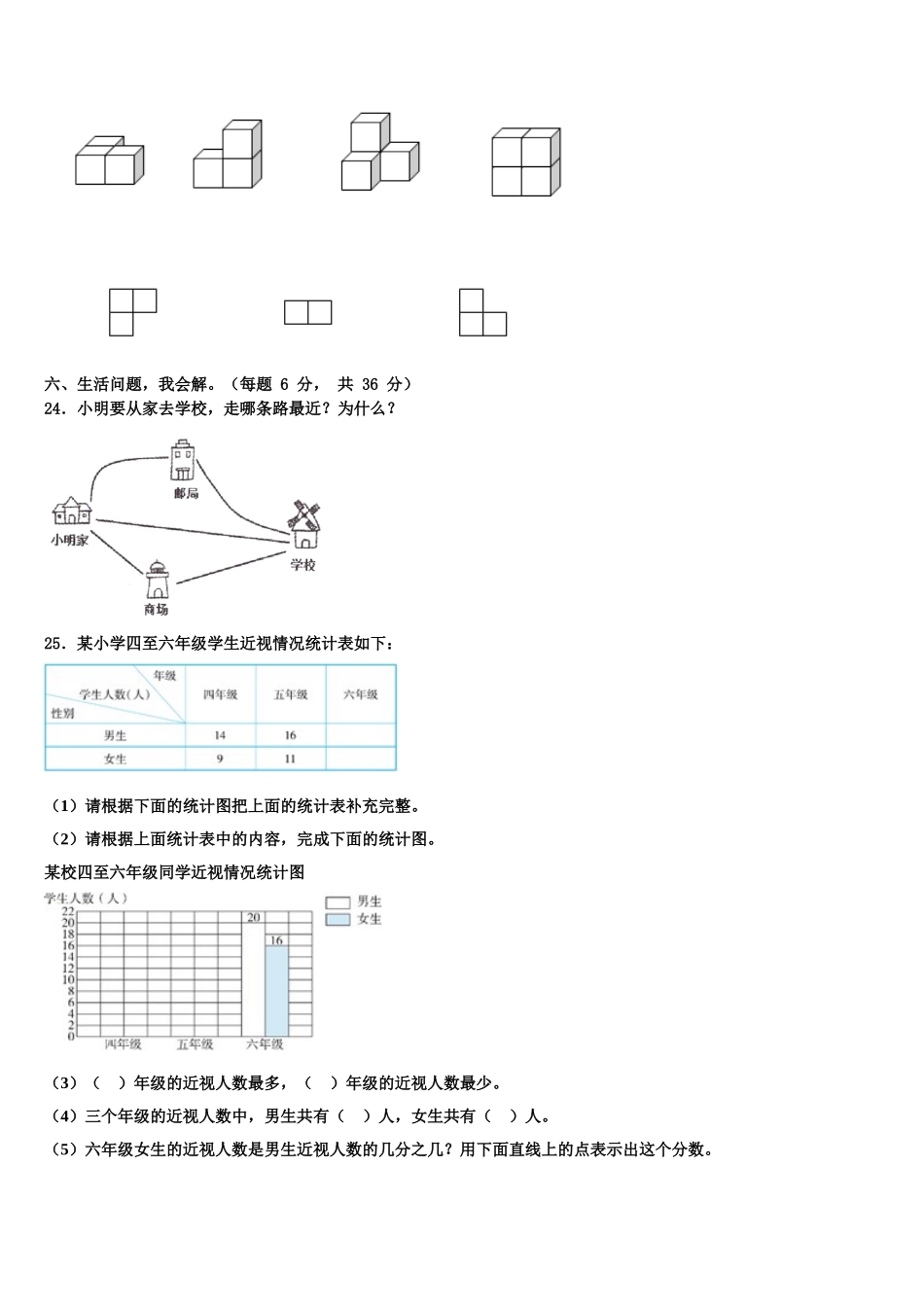 2025年玉树藏族自治州称多县四下数学期末调研模拟试题含解析_第3页