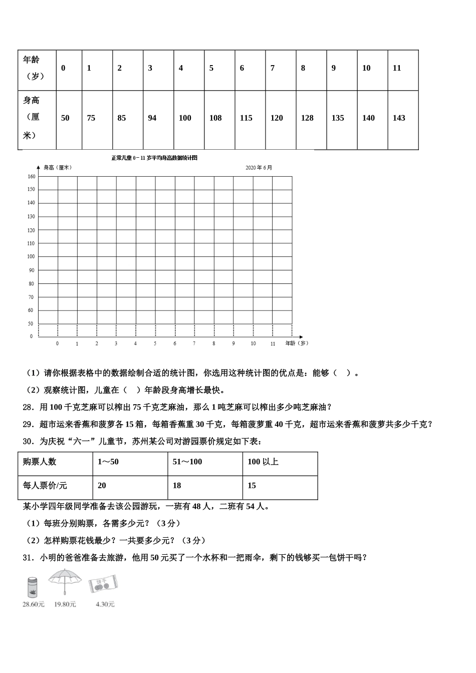 新疆阿图什市部分学校2024-2025学年四年级数学第二学期期末综合测试试题含解析_第3页