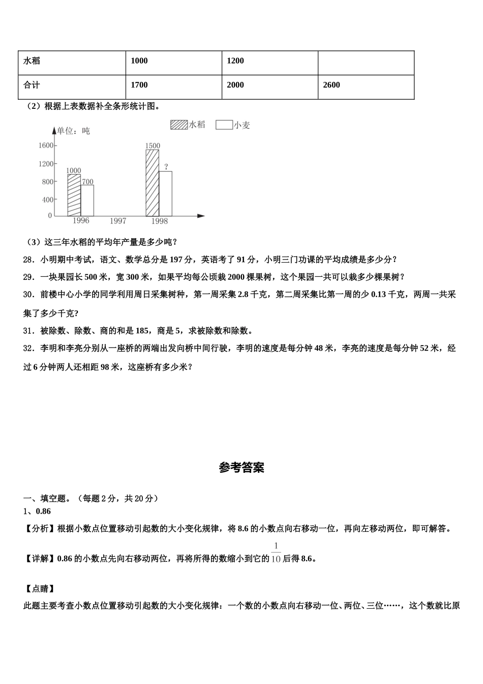 山西省吕梁市兴县教育科技局研究室2025届数学四下期末质量跟踪监视试题含解析_第3页