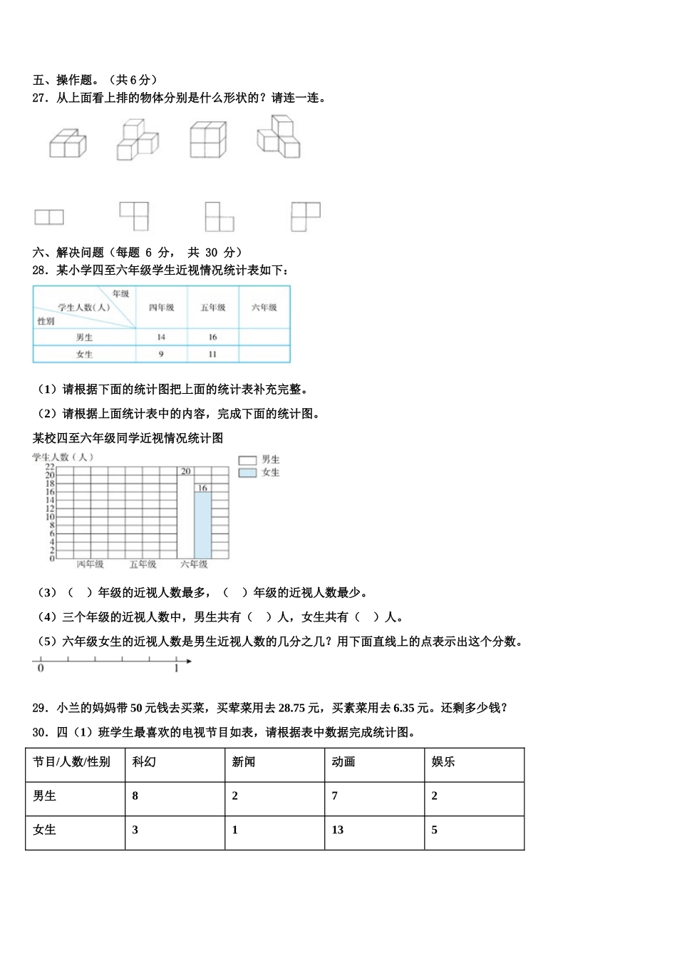 2024-2025学年山西省临汾市尧都区数学四年级第二学期期末统考模拟试题含解析_第3页