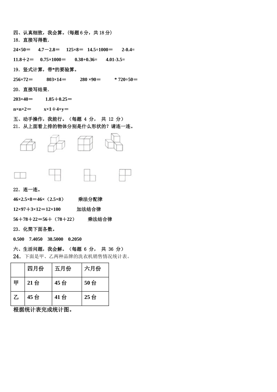 2025届山西省运城市新绛县四年级数学第二学期期末复习检测模拟试题含解析_第2页