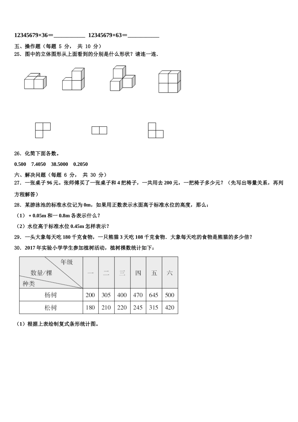 唐山市丰南区2025届数学四年级第二学期期末经典试题含解析_第3页