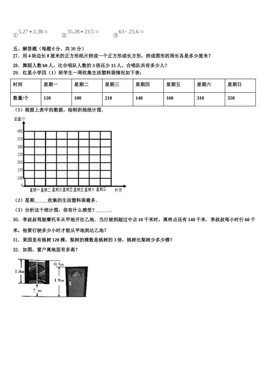 河南省洛阳市偃师区2025年数学四年级第二学期期末复习检测试题含解析_第3页