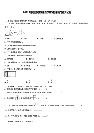 2025年鹤壁市淇滨区四下数学期末复习检测试题含解析