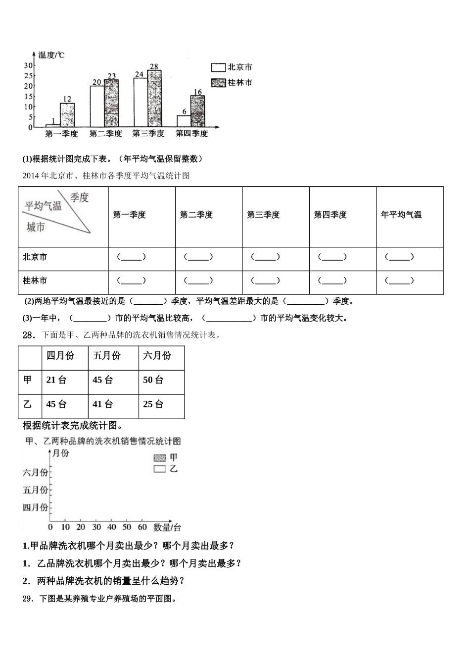 日喀则地区定结县2025届数学四年级第二学期期末统考模拟试题含解析_第3页