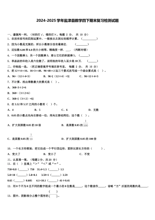 2024-2025学年盐津县数学四下期末复习检测试题含解析