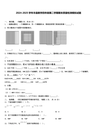2024-2025学年丰县数学四年级第二学期期末质量检测模拟试题含解析