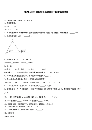 2024-2025学年望江县数学四下期末监测试题含解析