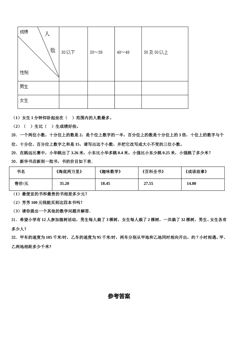 杞县2024-2025学年四年级数学第二学期期末统考模拟试题含解析_第3页
