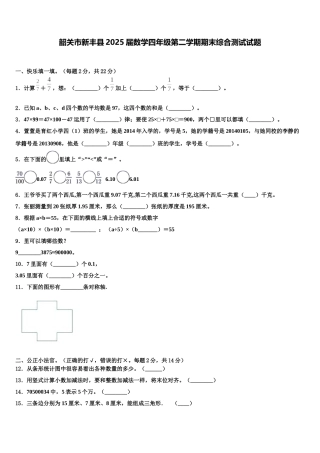 韶关市新丰县2025届数学四年级第二学期期末综合测试试题含解析