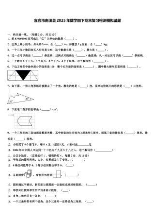 宜宾市南溪县2025年数学四下期末复习检测模拟试题含解析