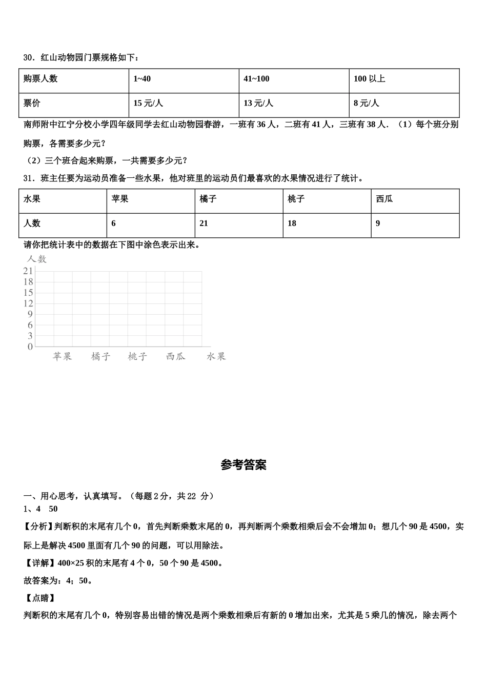 2025年临汾市吉县四年级数学第二学期期末调研模拟试题含解析_第3页