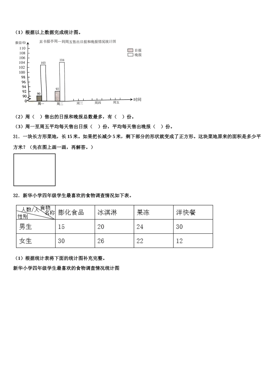 虞城县2025届数学四年级第二学期期末学业水平测试试题含解析_第3页