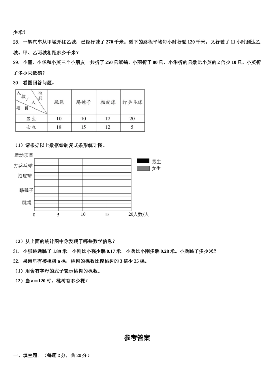 2025年澄迈县四年级数学第二学期期末达标测试试题含解析_第3页