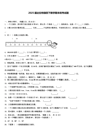 2025届达拉特旗四下数学期末统考试题含解析