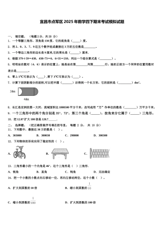宜昌市点军区2025年数学四下期末考试模拟试题含解析