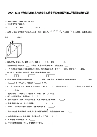 2024-2025学年湖北省宜昌市远安县实验小学四年级数学第二学期期末调研试题含解析