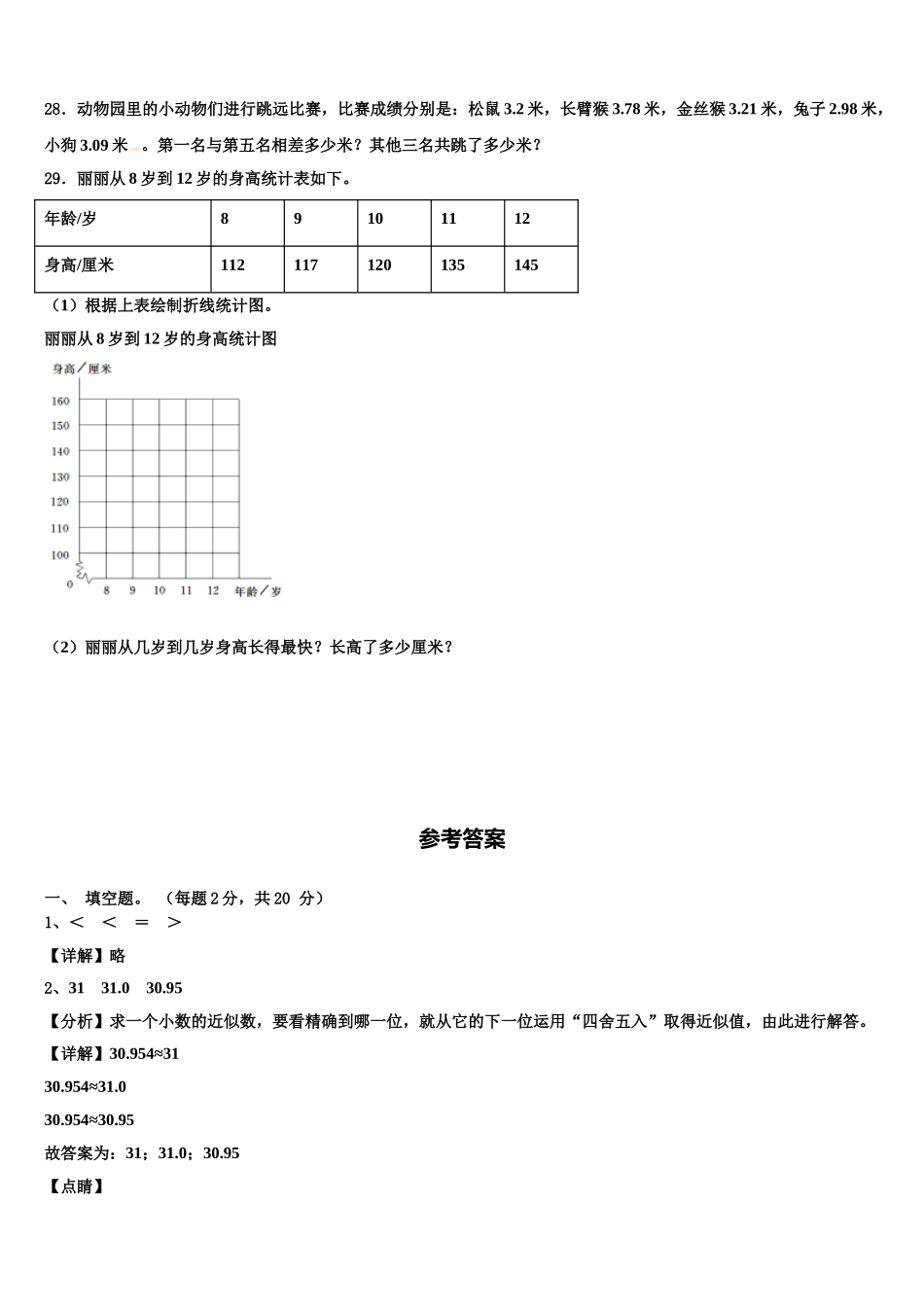 防城港市上思县2025年四下数学期末复习检测模拟试题含解析_第3页