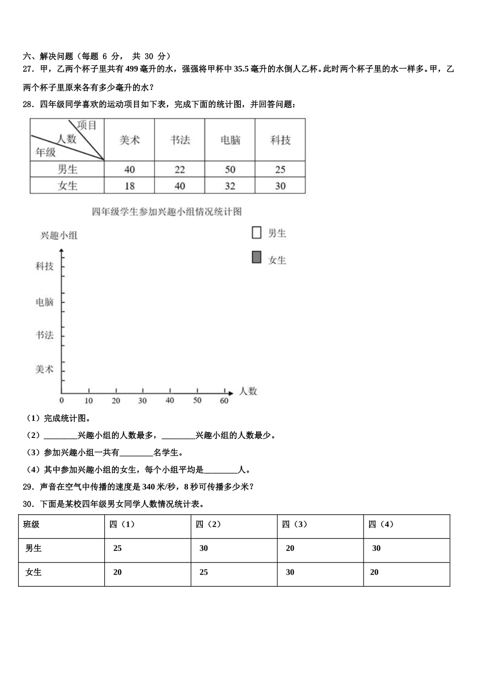 桂林市象山区2024-2025学年数学四年级第二学期期末统考试题含解析_第3页