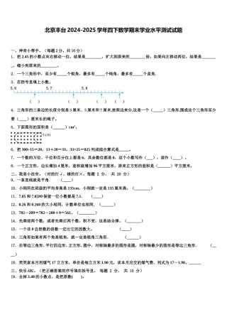 北京丰台2024-2025学年四下数学期末学业水平测试试题含解析