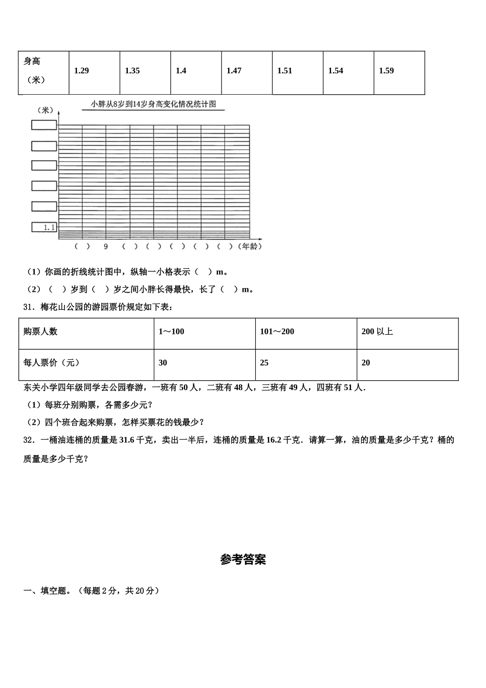 北京市怀柔区2024-2025学年四下数学期末检测试题含解析_第3页