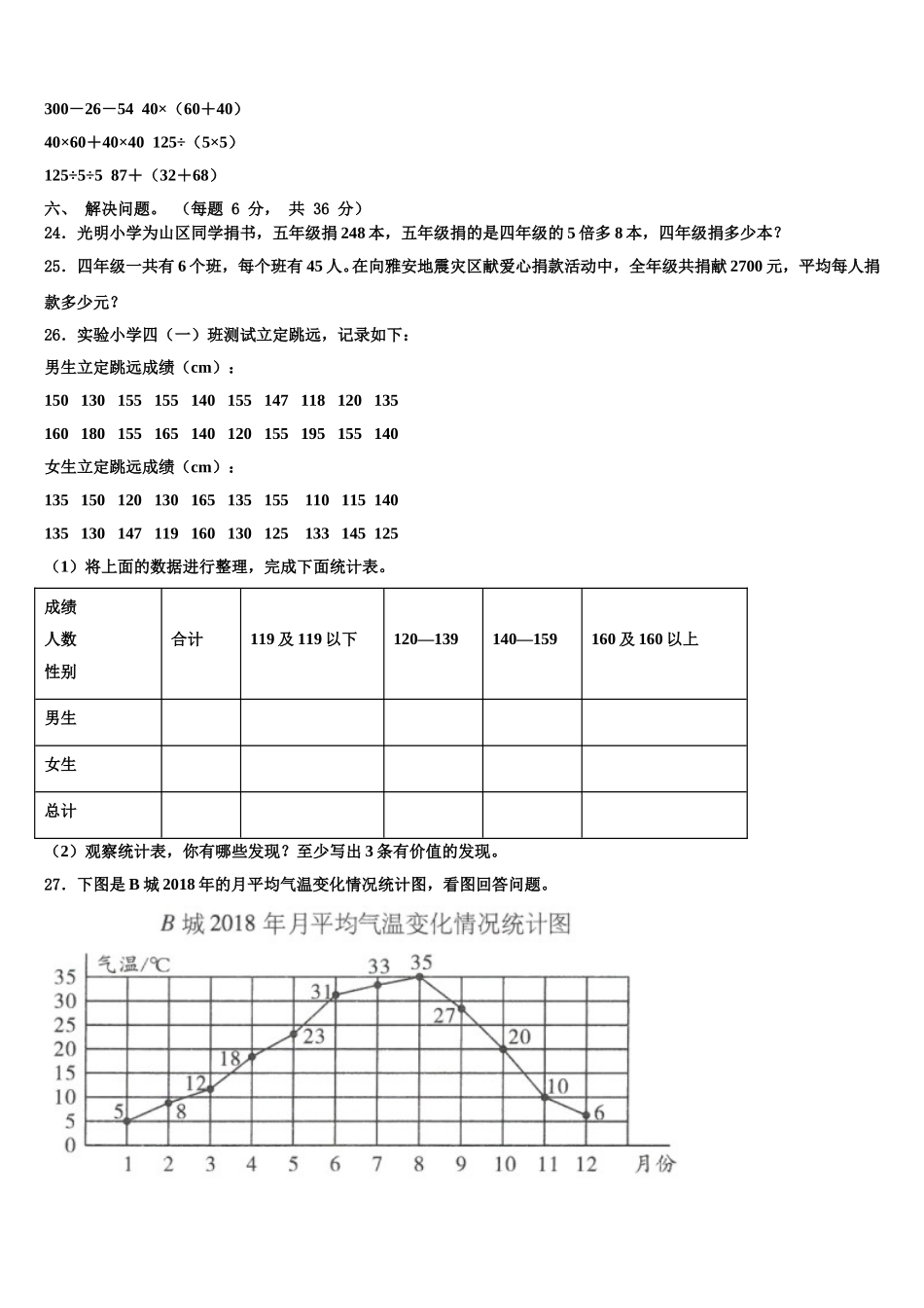 2024-2025学年福建省福州市闽侯县数学四下期末教学质量检测模拟试题含解析_第3页