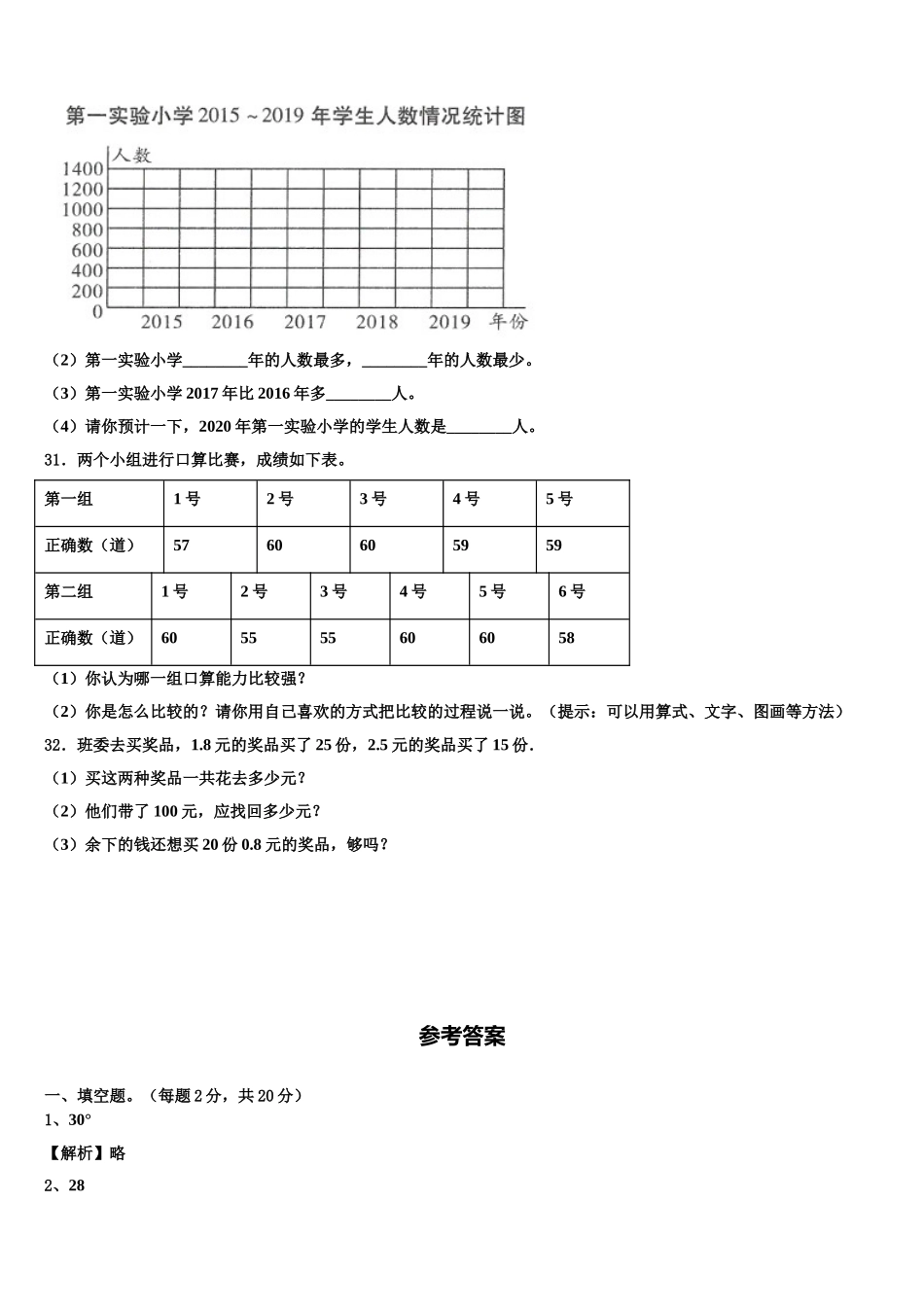 2024-2025学年福州市马尾区四下数学期末联考模拟试题含解析_第3页
