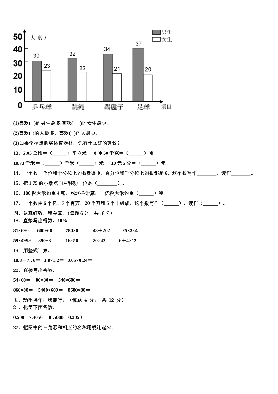 吉林省辽源市东辽县2025年四下数学期末学业水平测试试题含解析_第2页