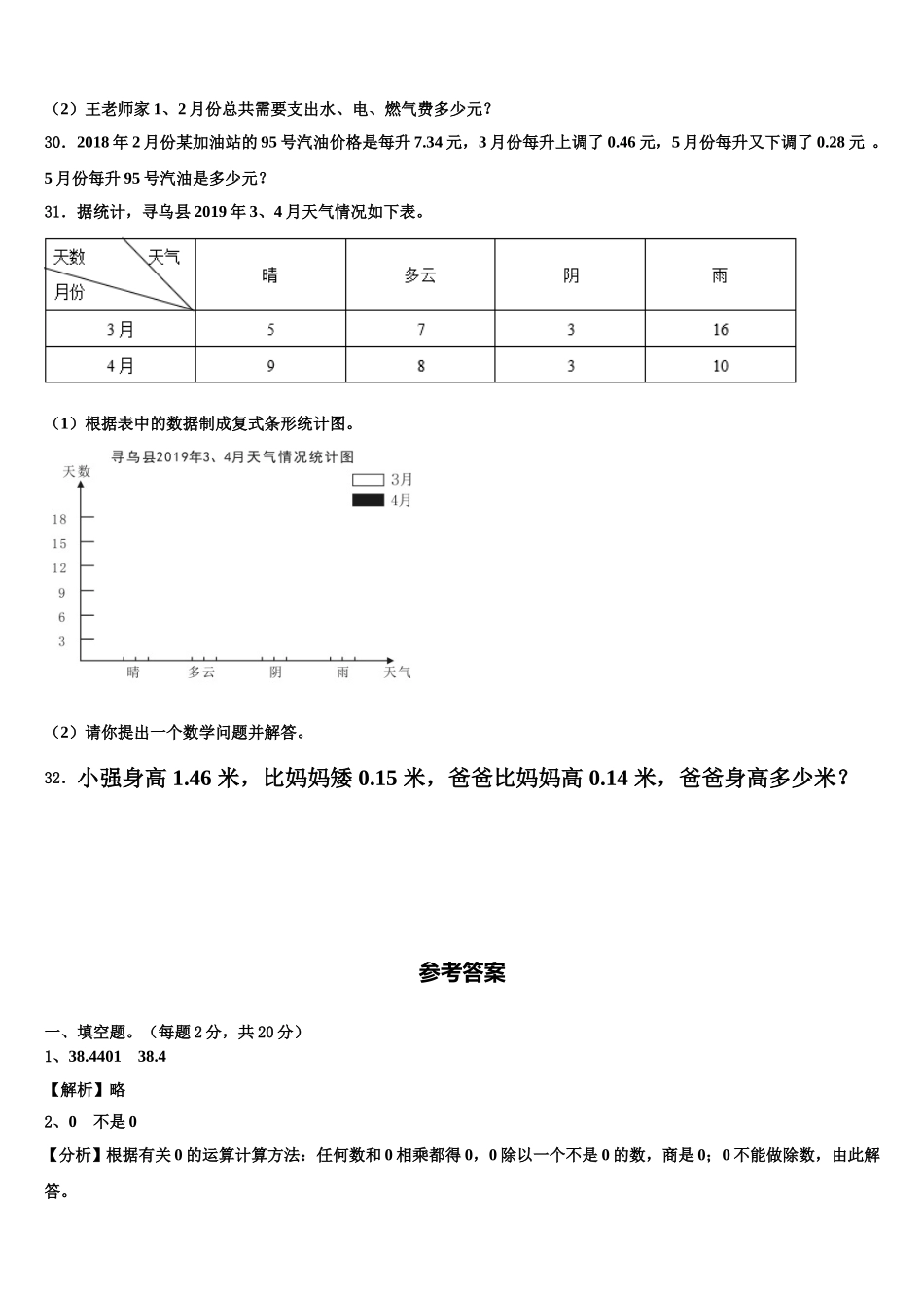 2025届烟台市龙口市数学四年级第二学期期末综合测试模拟试题含解析_第3页
