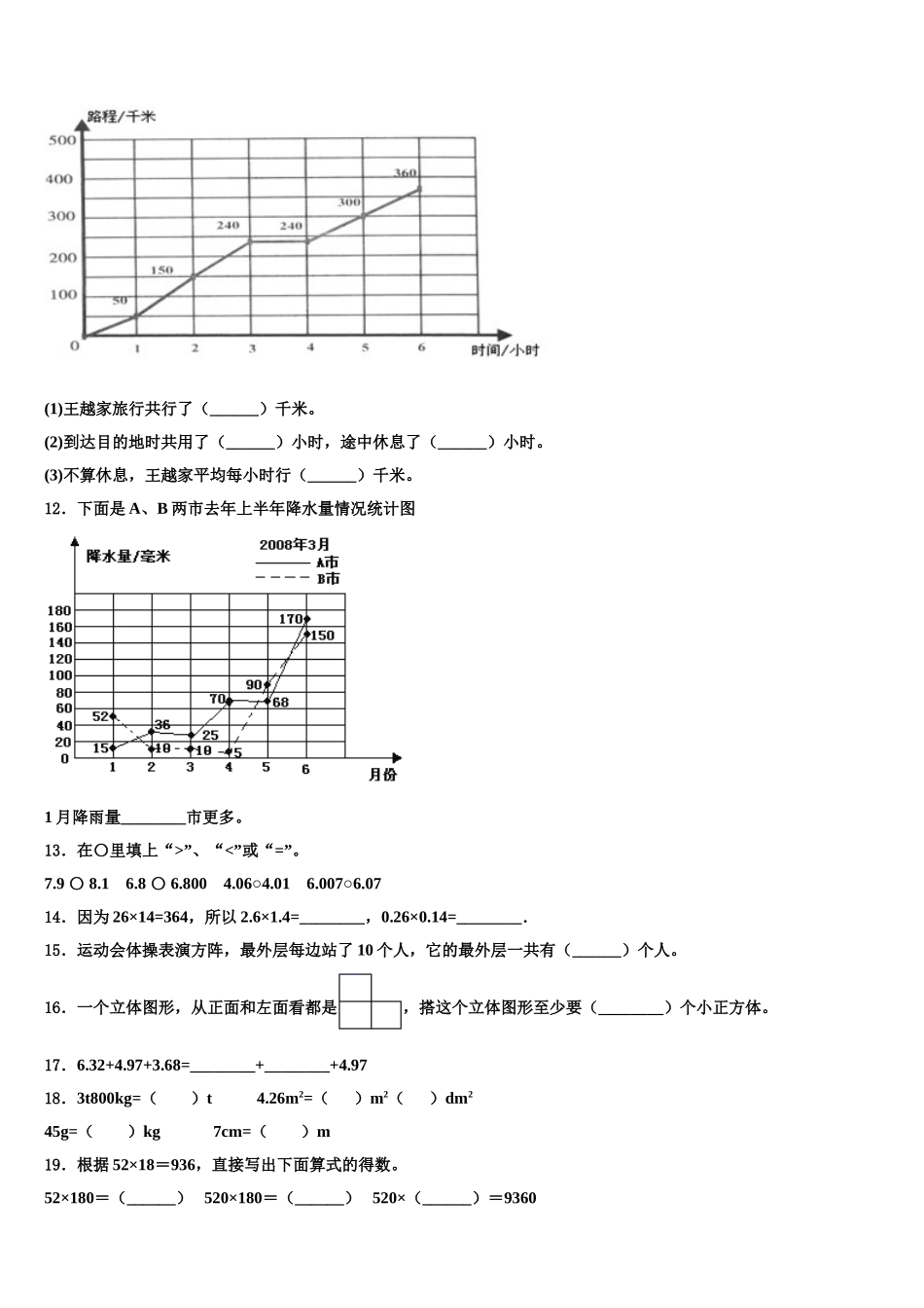 2024-2025学年山东省青岛市市南区大学路小学四年级数学第二学期期末统考试题含解析_第2页