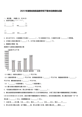 2025年湖南省衡阳县数学四下期末经典模拟试题含解析