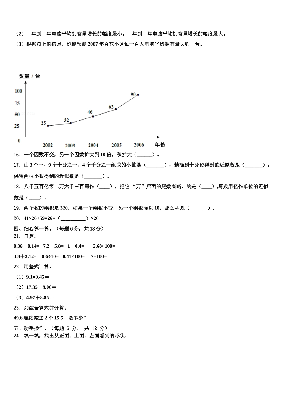 2025年江西省吉安市万安县数学四年级第二学期期末监测试题含解析_第2页
