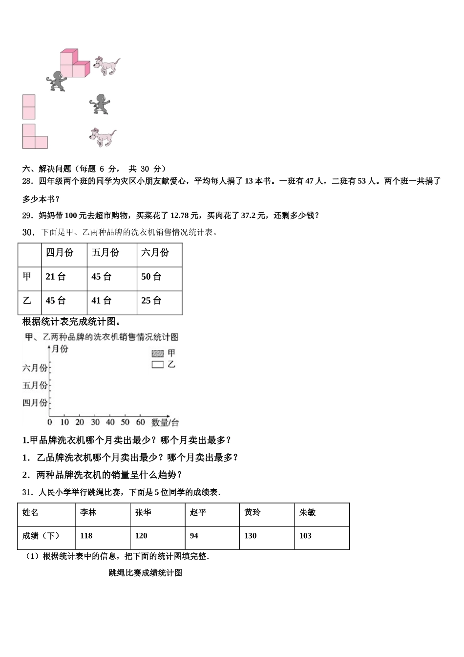 2024-2025学年南康市四年级数学第二学期期末教学质量检测试题含解析_第3页