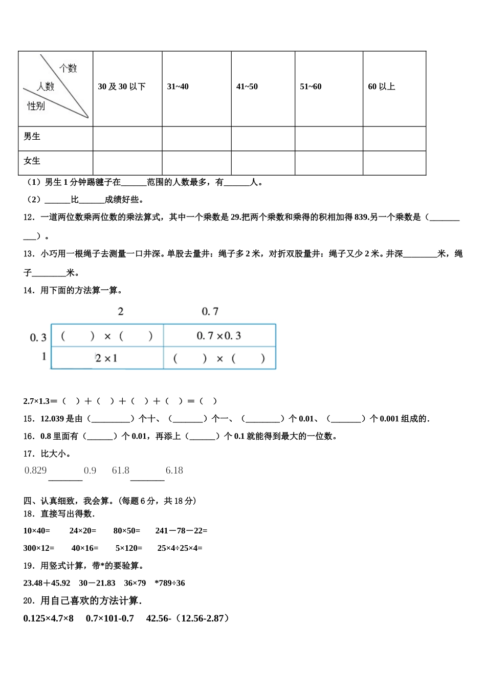 2025届鹰潭市数学四下期末达标检测试题含解析_第2页