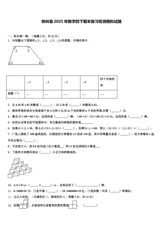铁岭县2025年数学四下期末复习检测模拟试题含解析