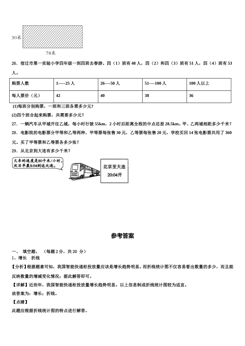 普兰店市2024-2025学年四年级数学第二学期期末调研试题含解析_第3页