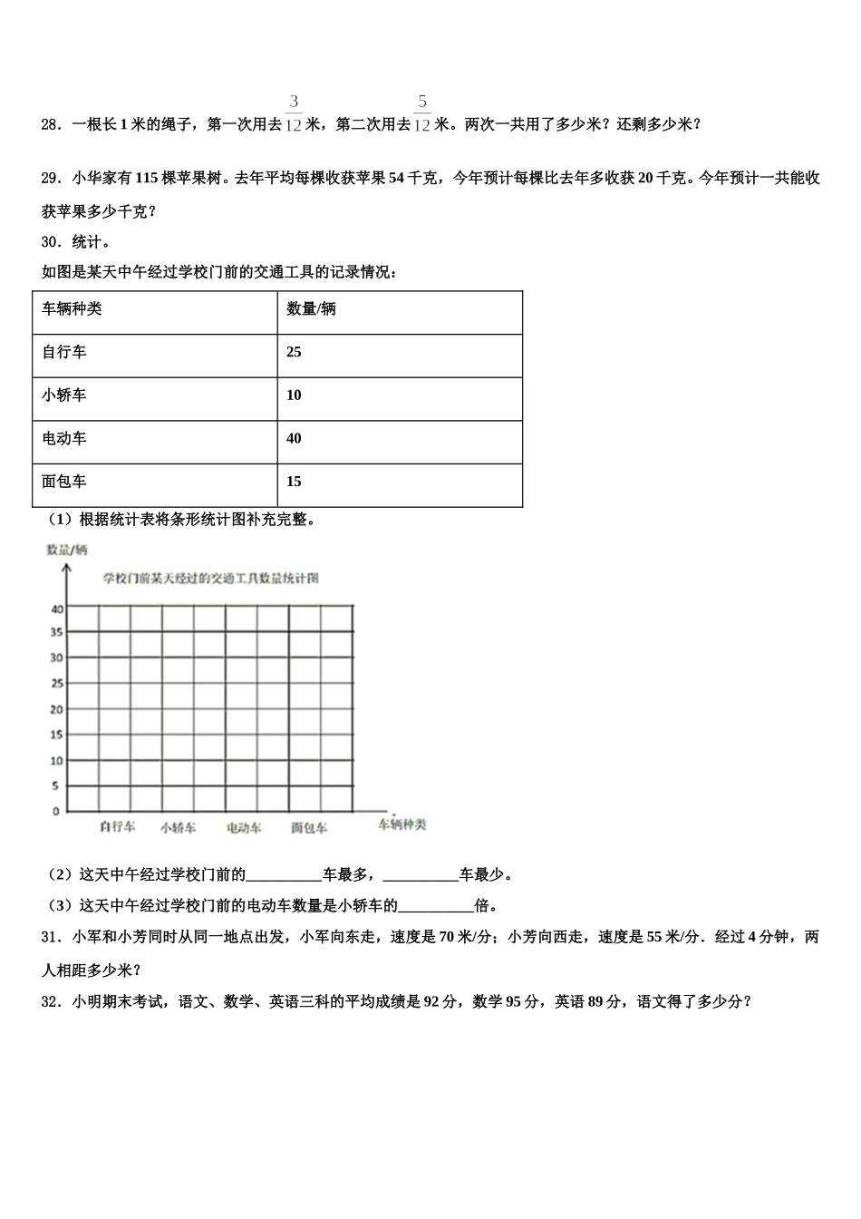 辽宁省沈阳市于洪区2024-2025学年四年级数学第二学期期末检测试题含解析_第3页