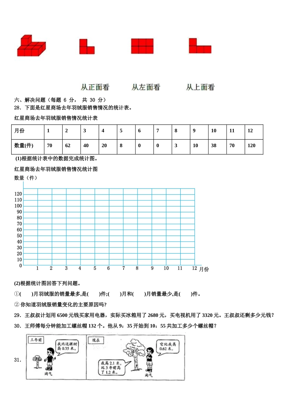 江苏省徐州市2024-2025学年四年级数学第二学期期末调研试题含解析_第3页