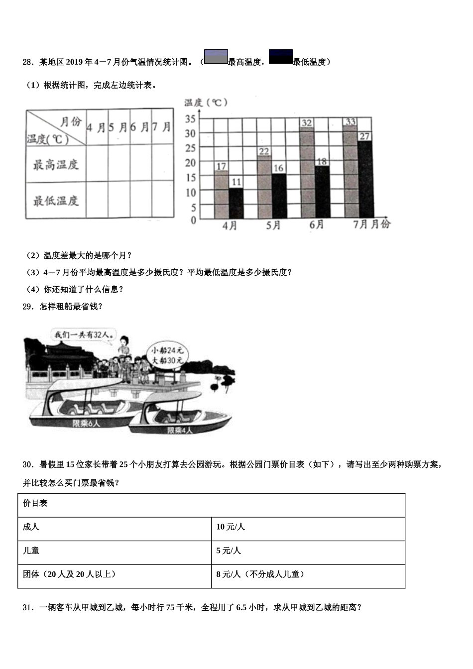 南京市溧水县2025年数学四下期末学业水平测试试题含解析_第3页
